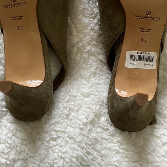 Jaime Mascaro Suede Angelia Neit Heels in Green/Brown Size-EU 41/USA 10 NWT - Picture 7 of 14